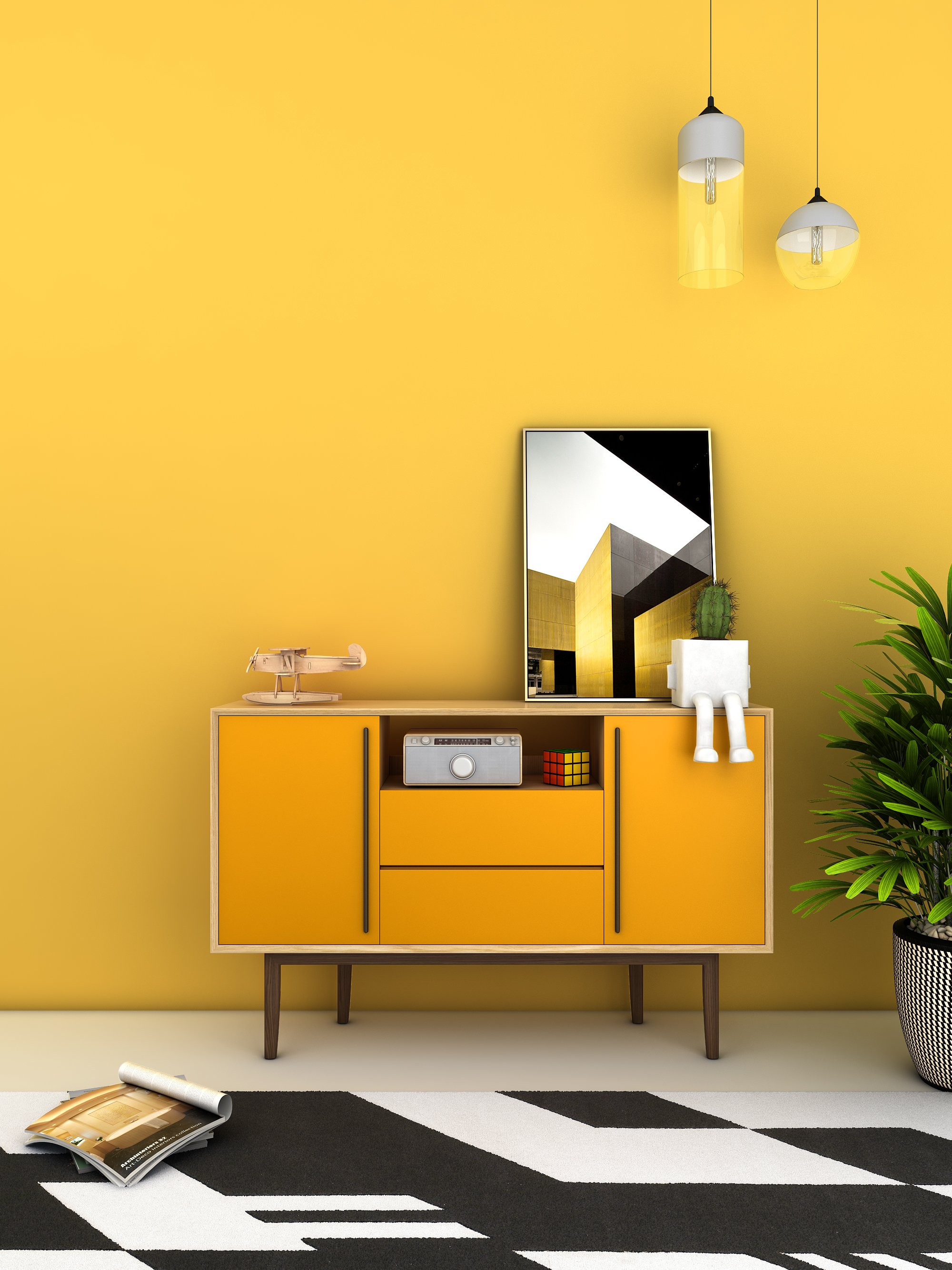 cabinet，Lockers，Sideboard，solid wood，Simplicity，fashion，colour，
