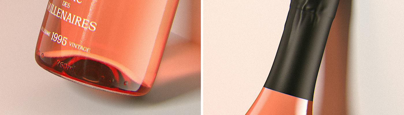 cgi，c4d，Render，The wine bottle，Glass，