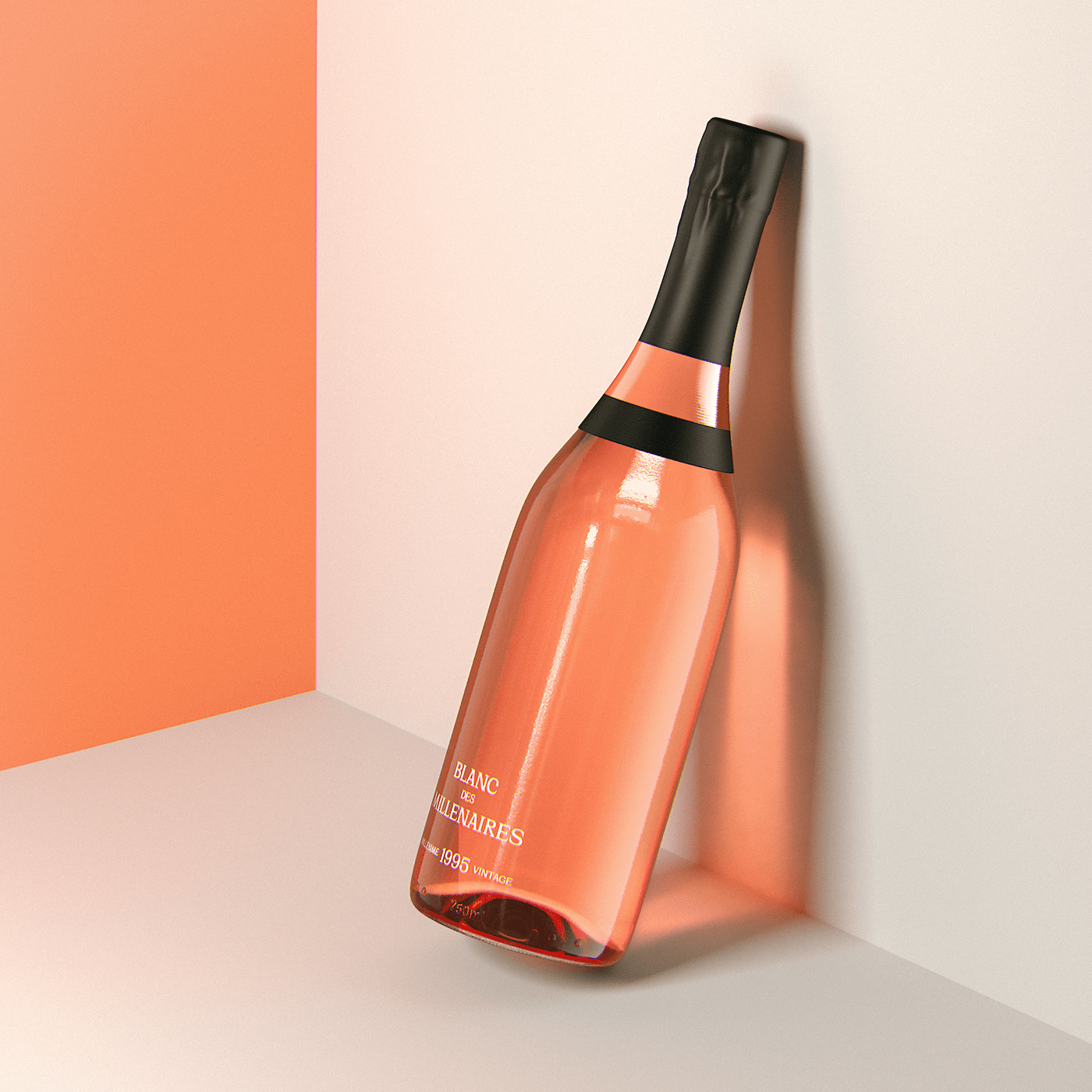 cgi，c4d，Render，The wine bottle，Glass，