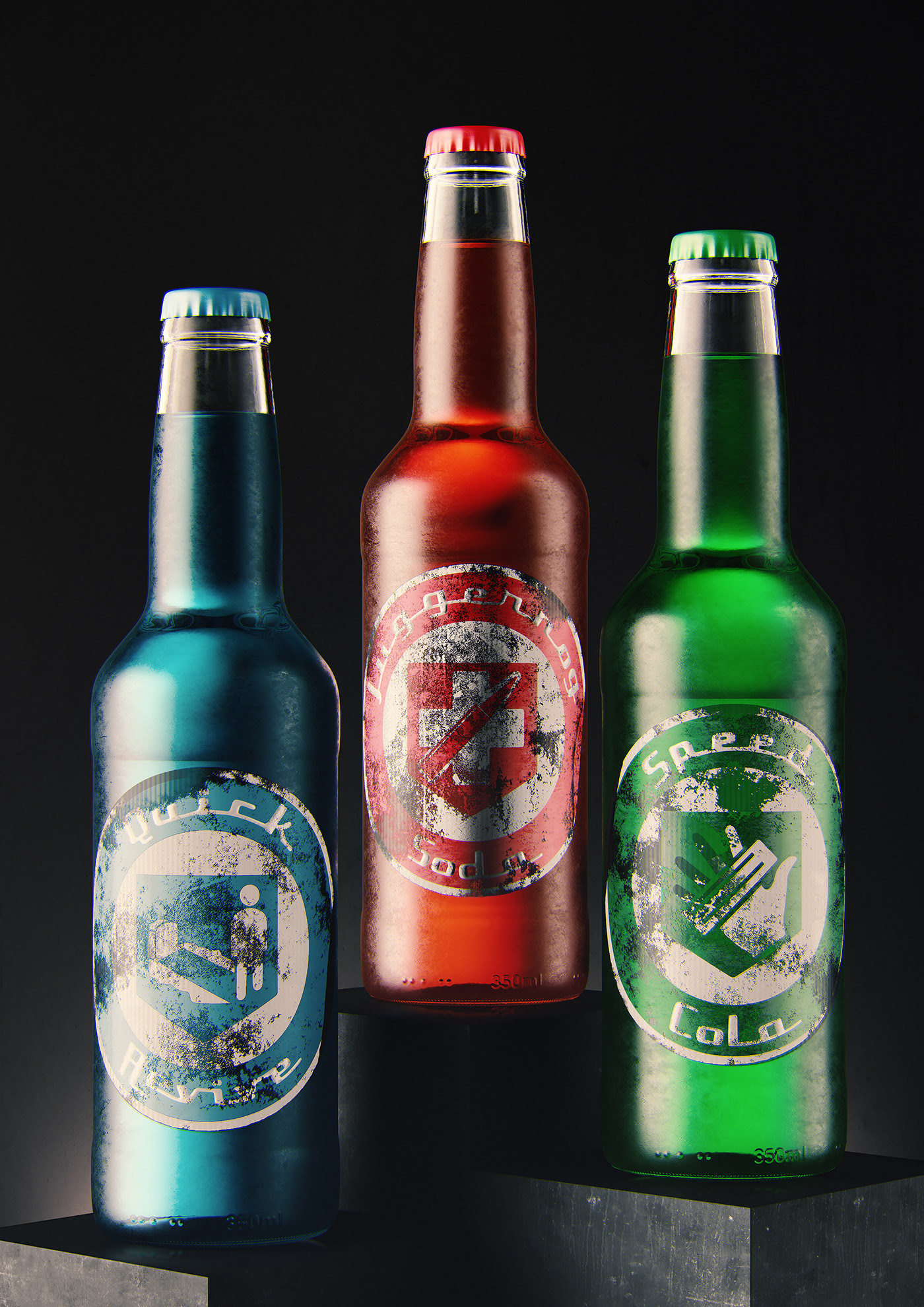 cgi，c4d，Render，The wine bottle，Glass，