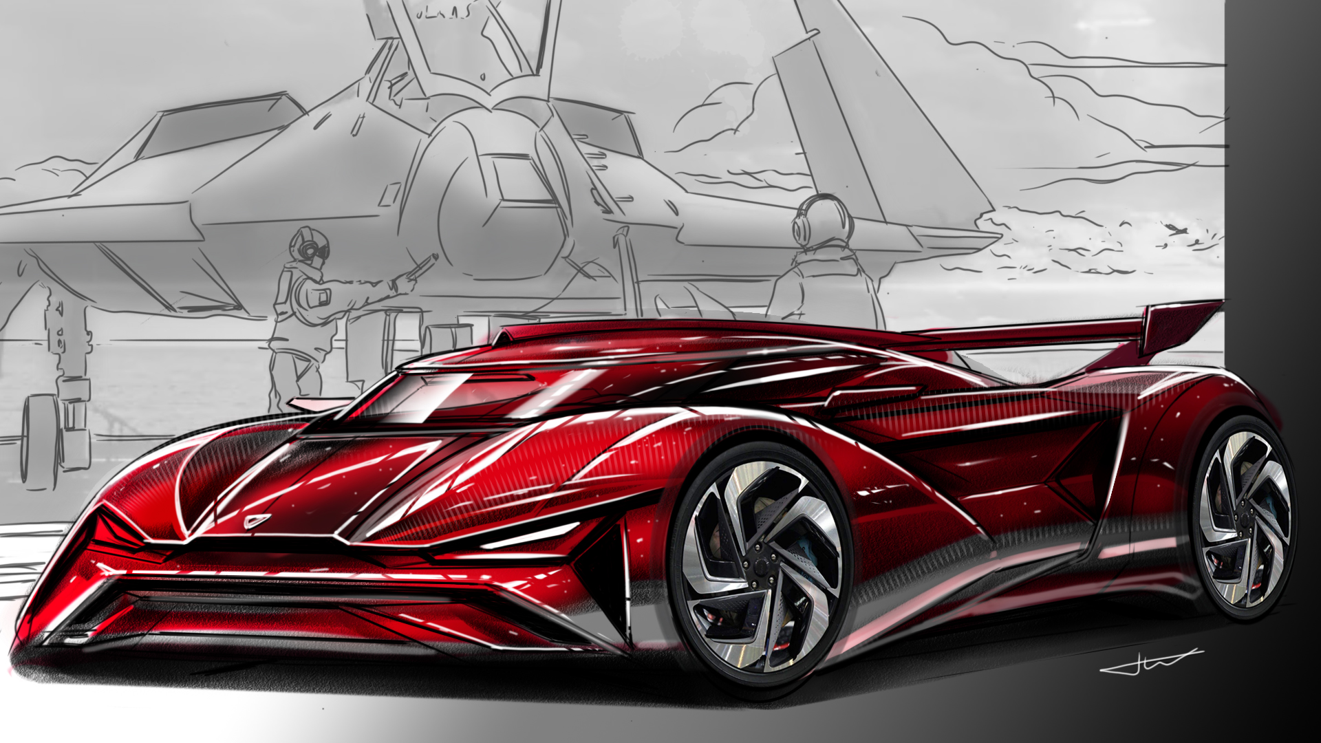 vehicle，Automobile design，product design，Hand drawn products，Hand drawn video，Hand drawn tutorial，conceptual design，Mobile painting，