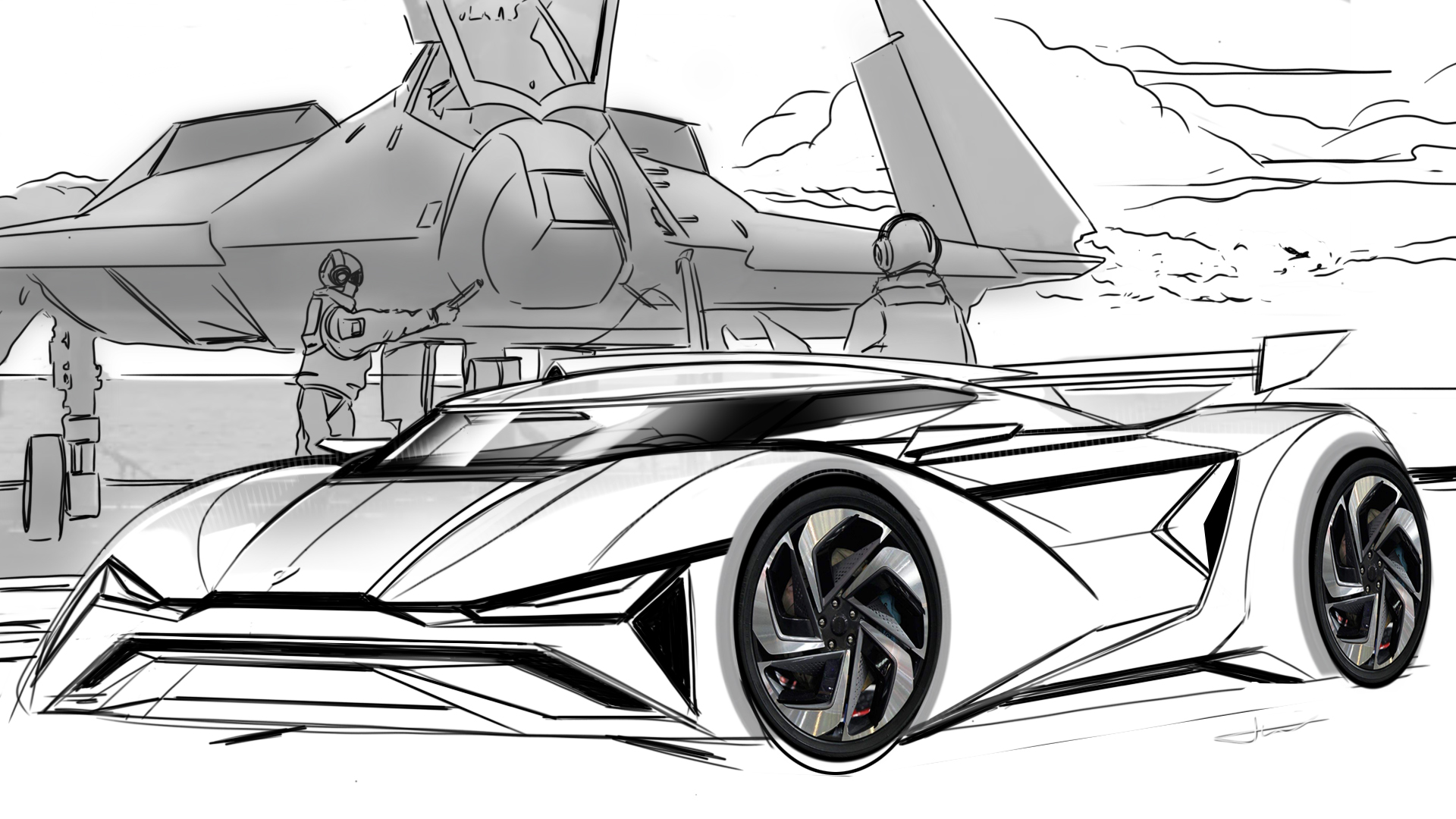 vehicle，Automobile design，product design，Hand drawn products，Hand drawn video，Hand drawn tutorial，conceptual design，Mobile painting，