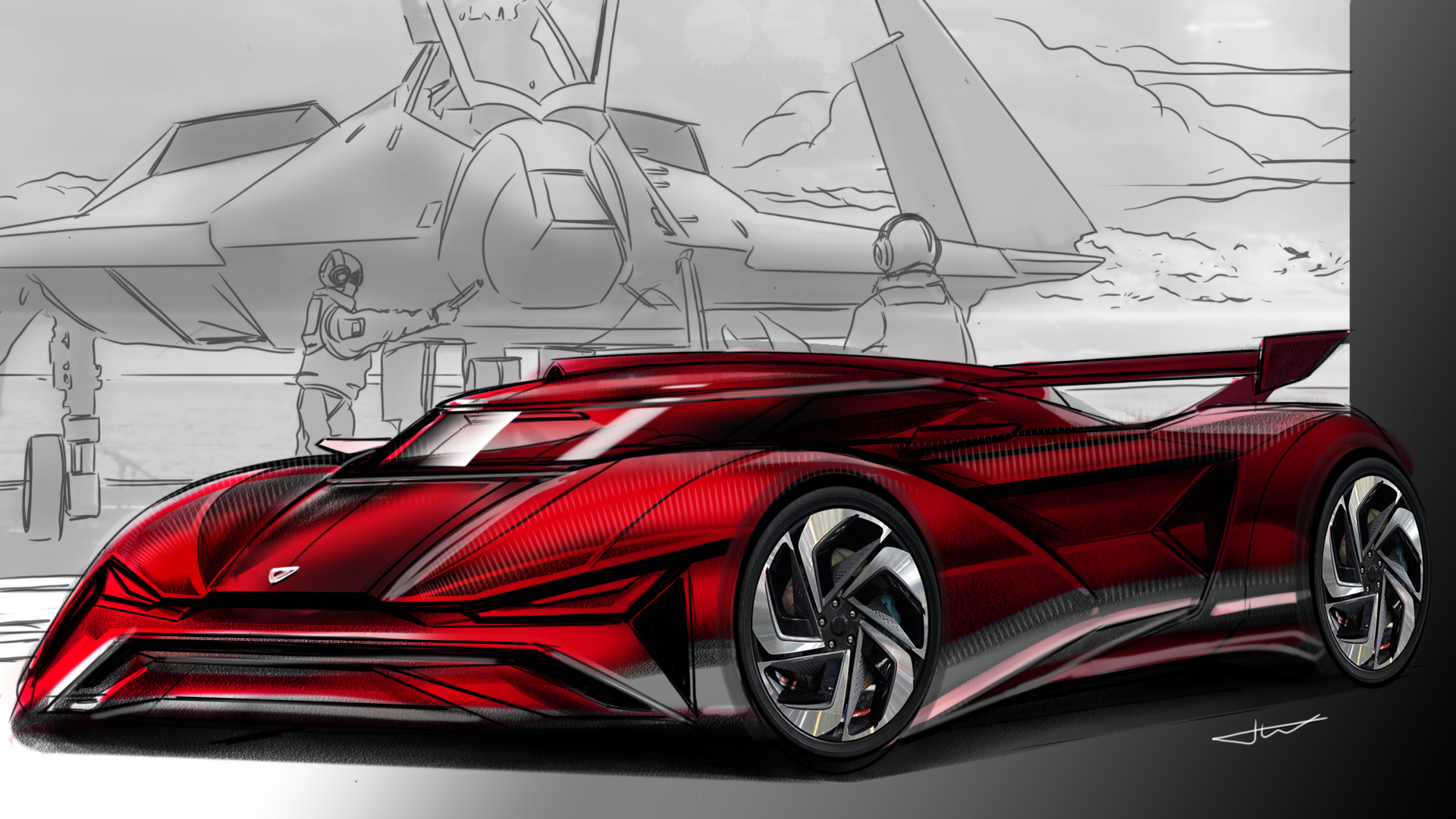 vehicle，Automobile design，product design，Hand drawn products，Hand drawn video，Hand drawn tutorial，conceptual design，Mobile painting，