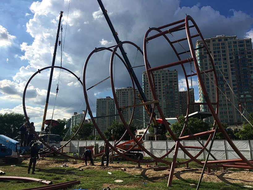 Scroll，annular，sculpture of art，park，glass fibre，