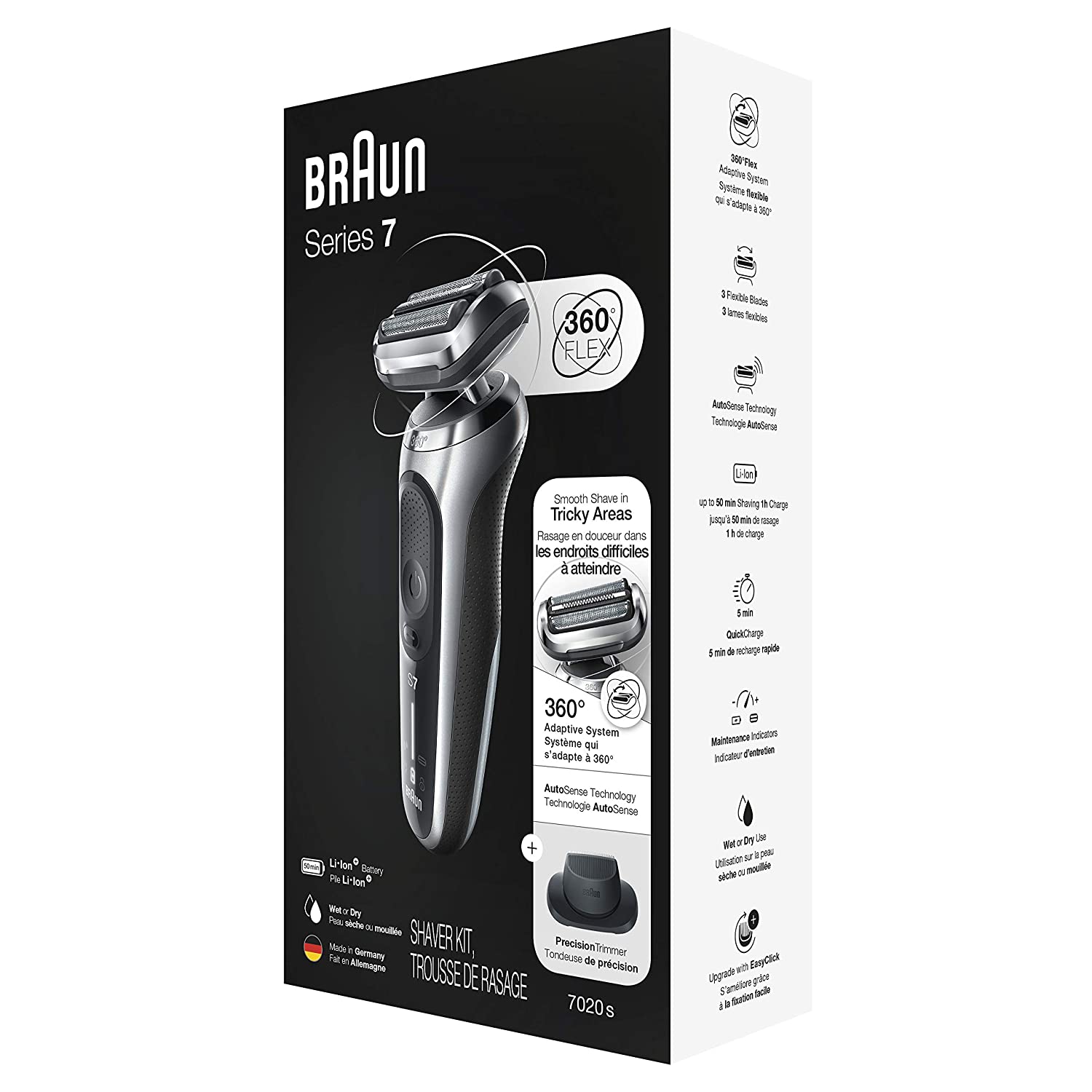 2020 red dot product design award，Braun Series 7，razor，Bolang，360°，waterproof，