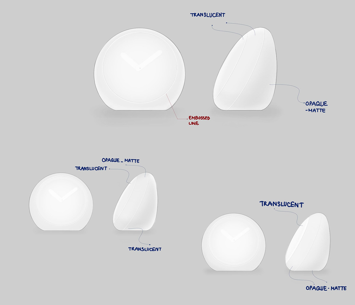 Clock，white，Matte，translucent，Frosting，