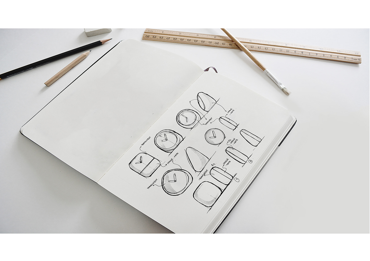 Clock，white，Matte，translucent，Frosting，