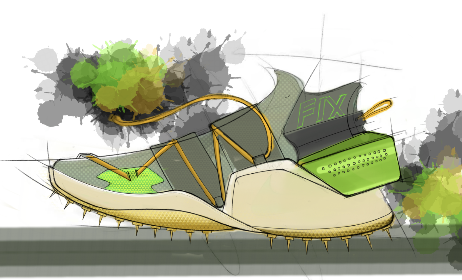 gym shoes，Hand drawn，motion，