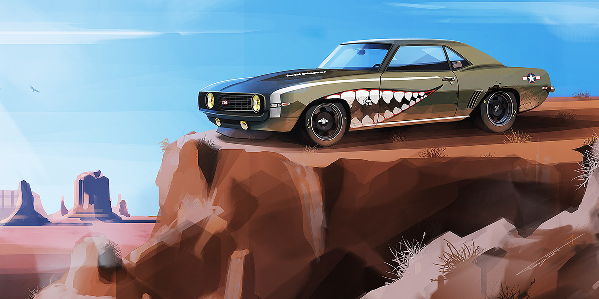 automobile，ps，Art，illustration，