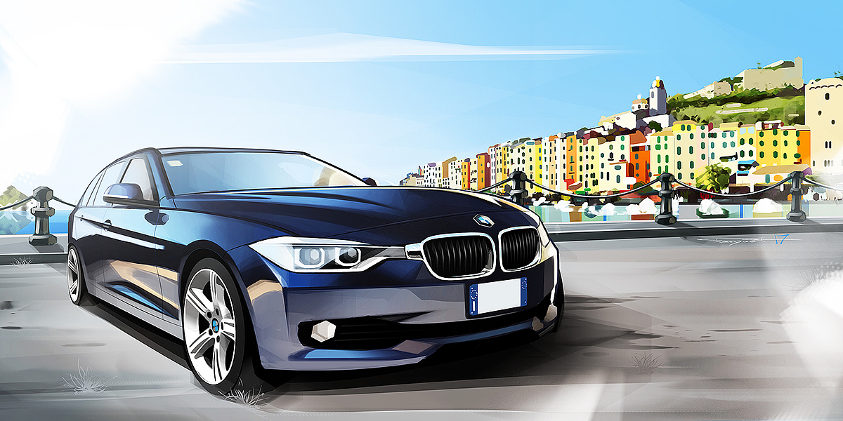 automobile，ps，Art，illustration，