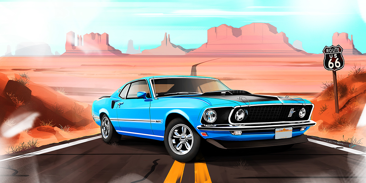 automobile，ps，Art，illustration，