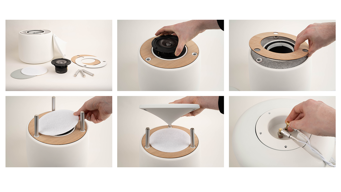 speaker，3D printing，concise，white，