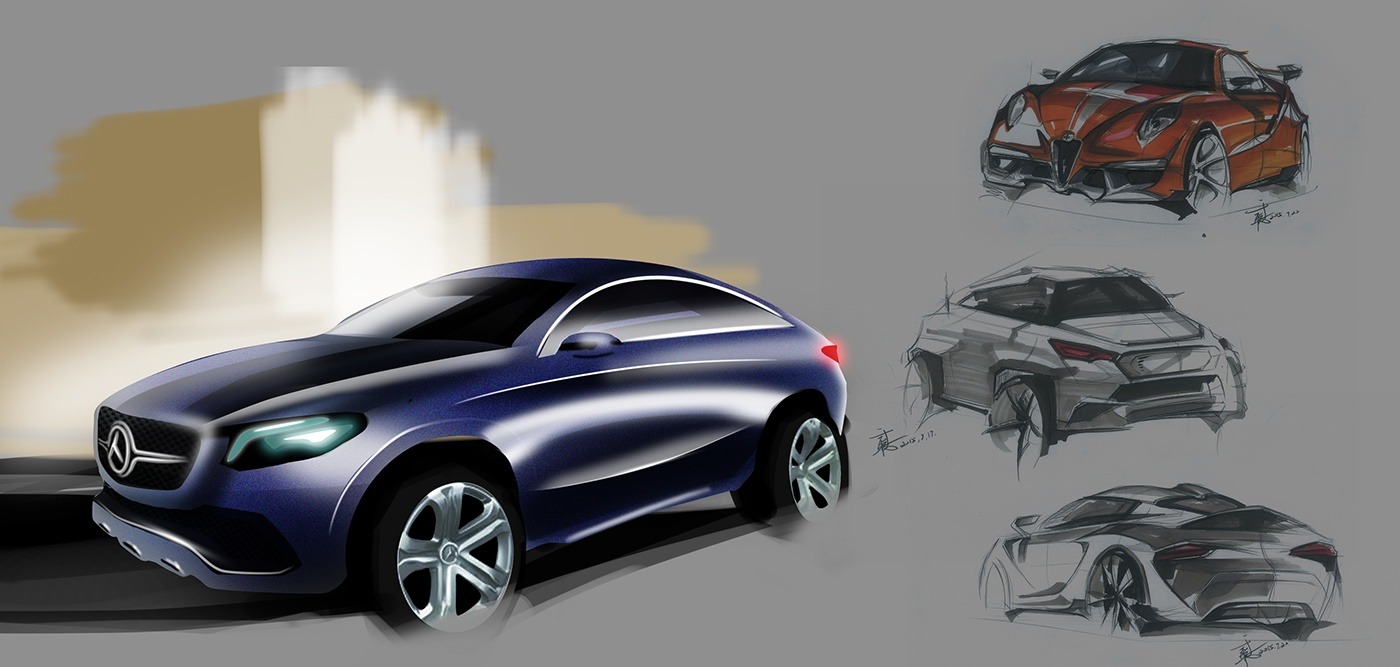 Automatic design，Hand drawn rendering，Visual design，industrial design，product design，