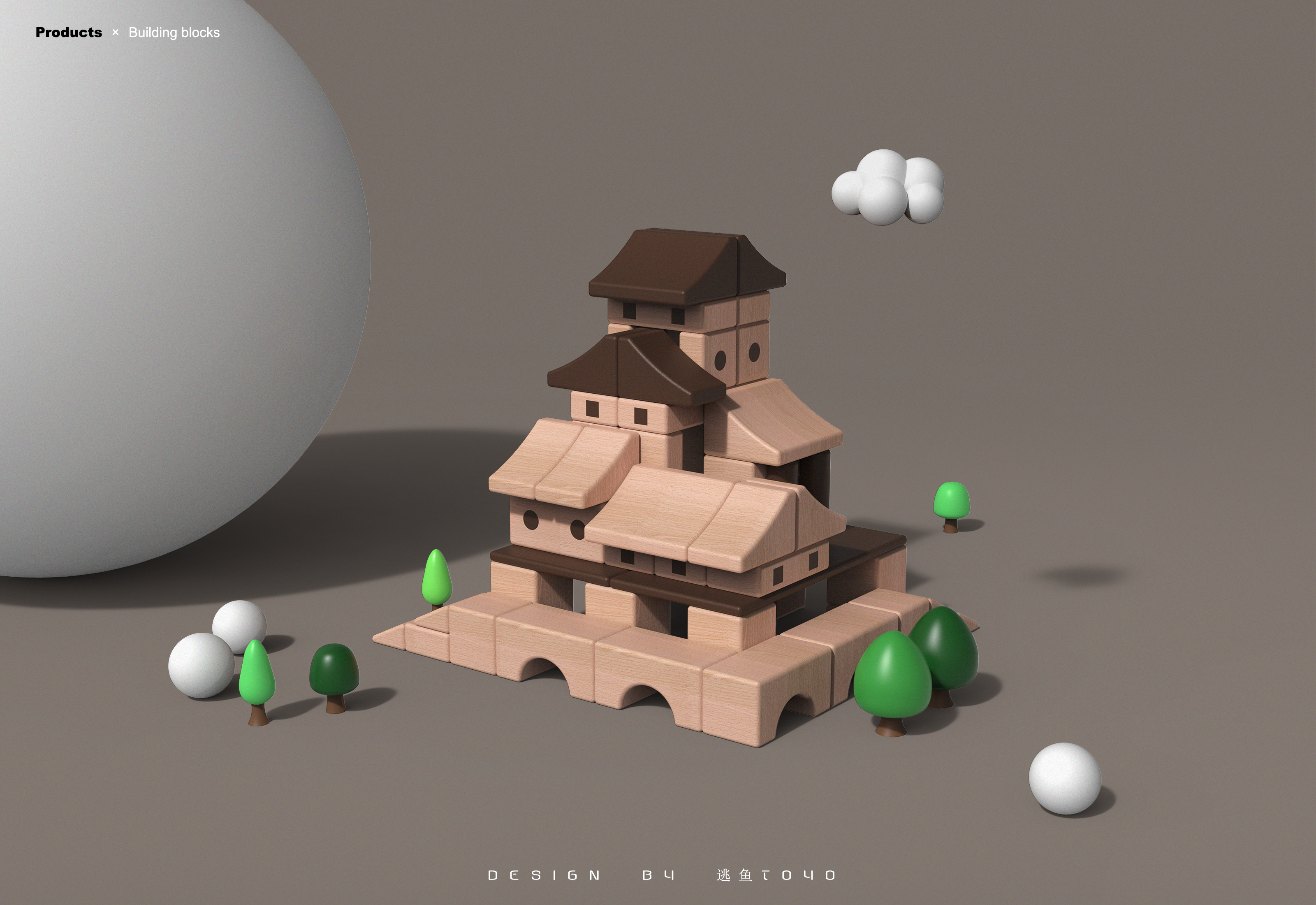 Puzzle class，children，Building blocks，Chinese architecture ，