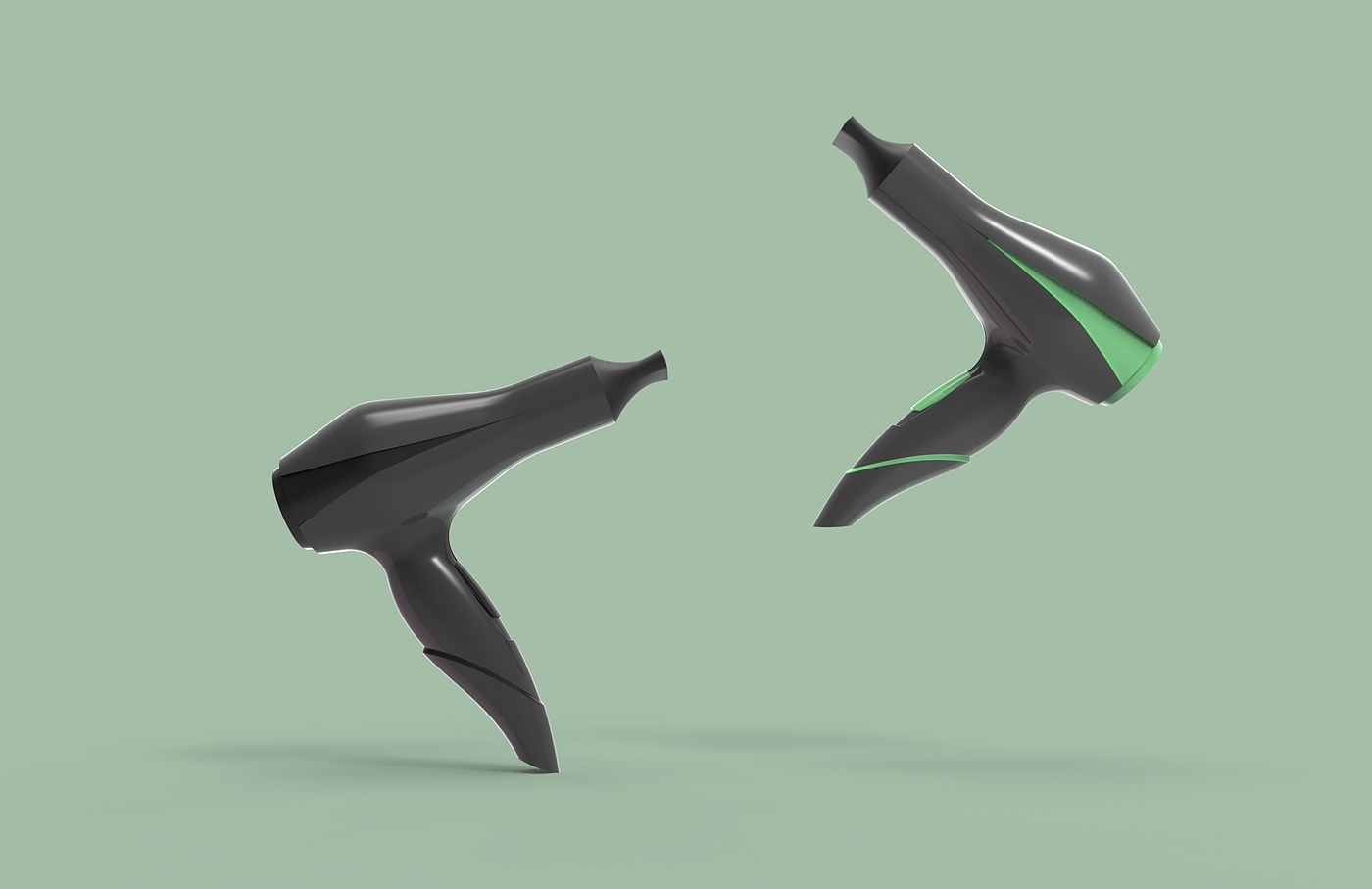 Iron，hair drier，delicate，concept，3d，Render，