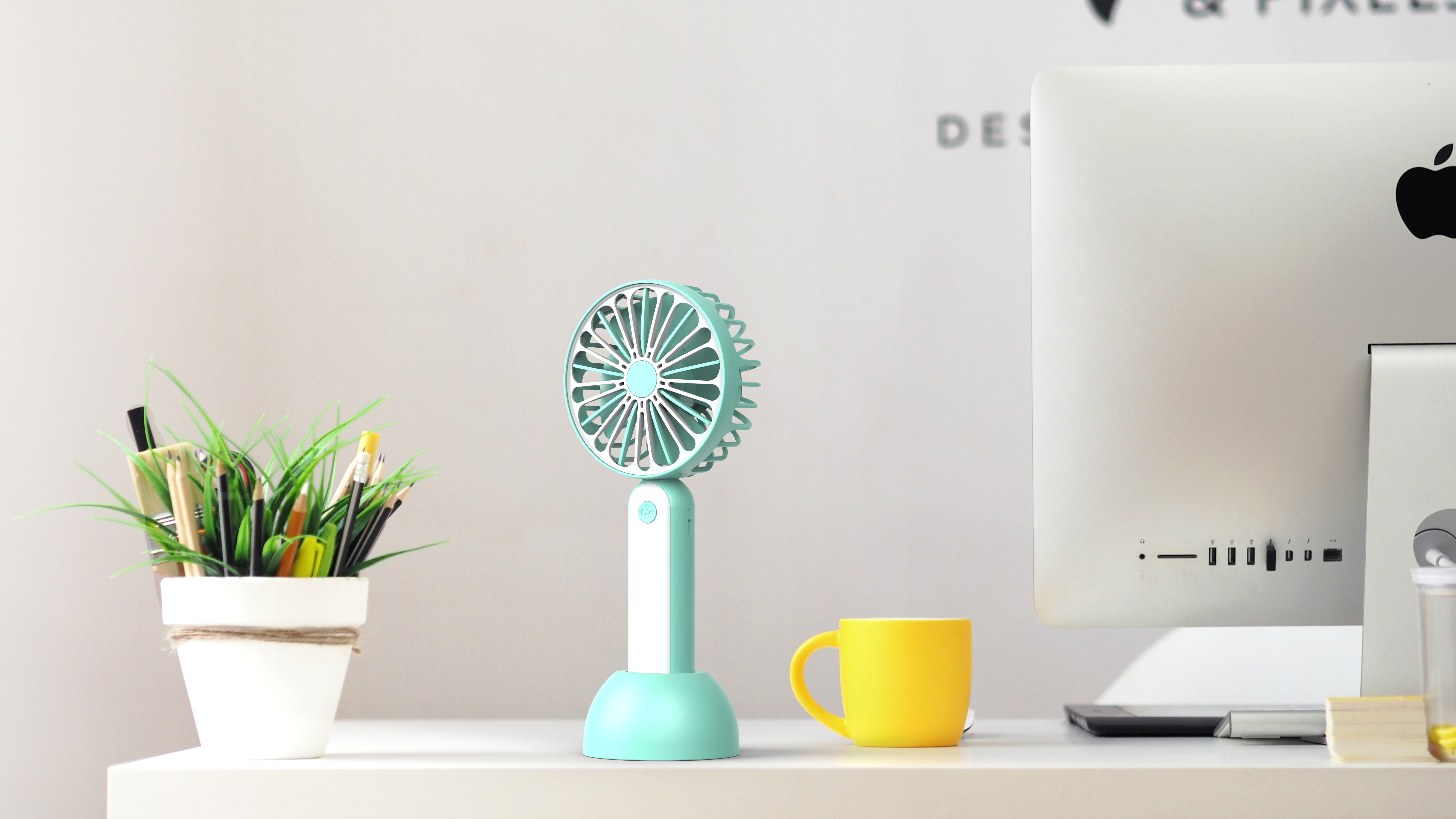 Mini, small fan, color, simplicity，