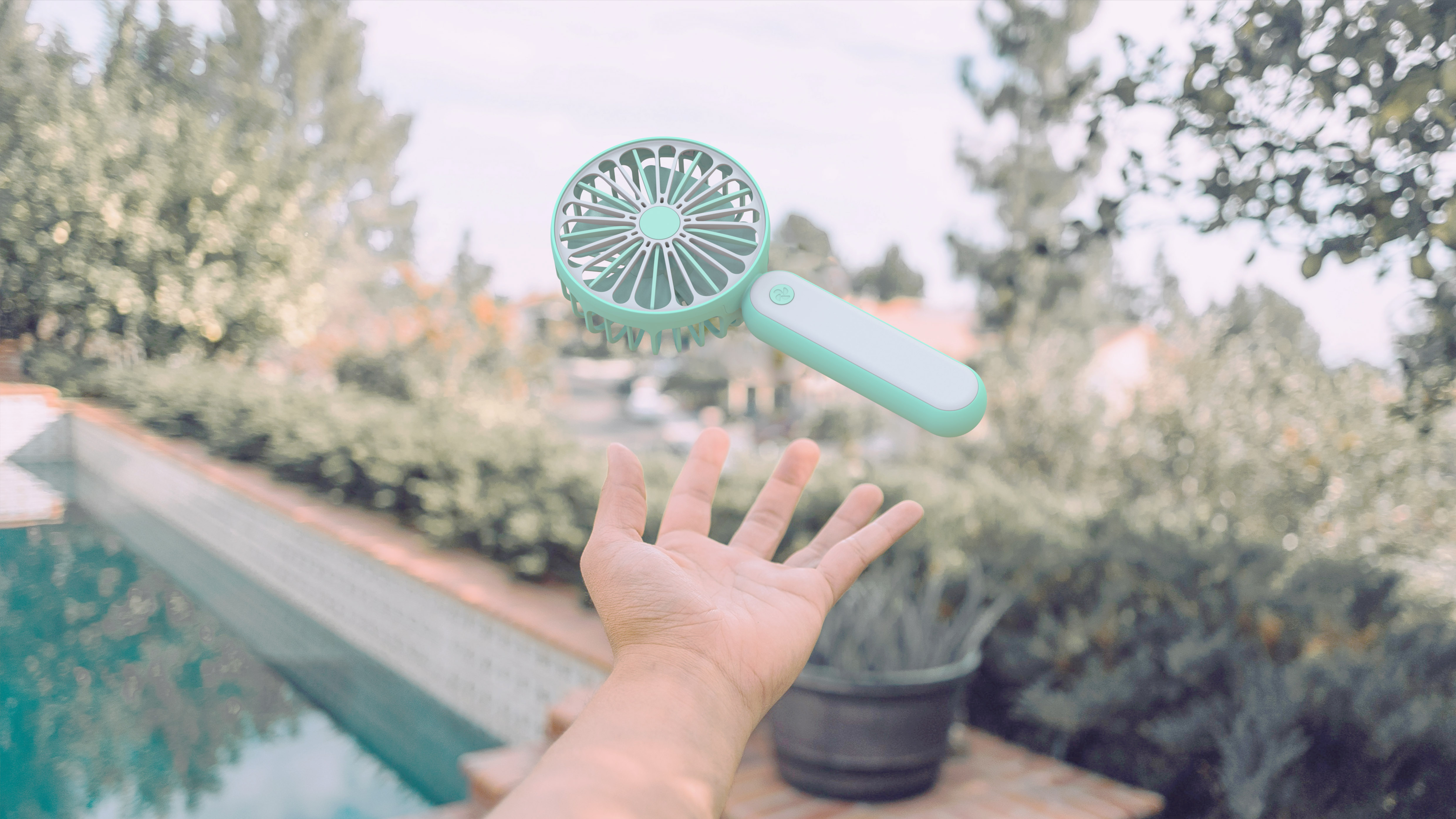 Mini, small fan, color, simplicity，