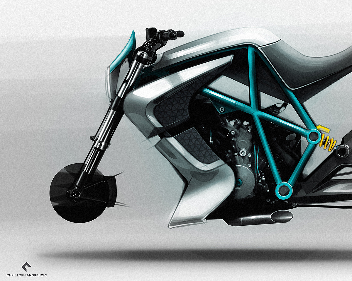 Motorcycle，ps，Hand drawn，2d rendering，Ubee ，