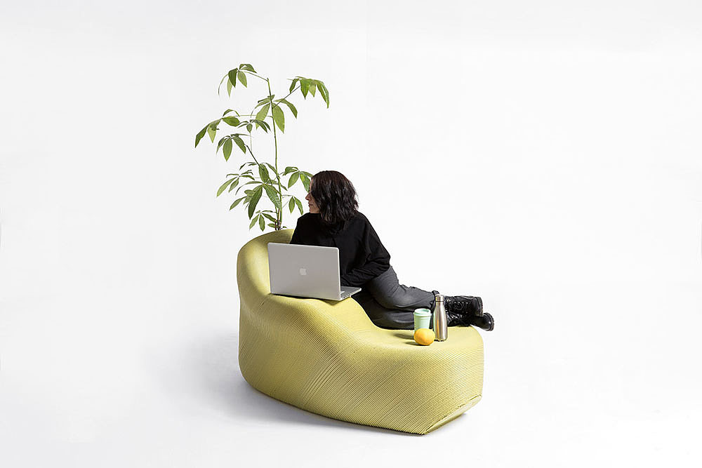 座椅，3d打印，回收，植物，公共座位，