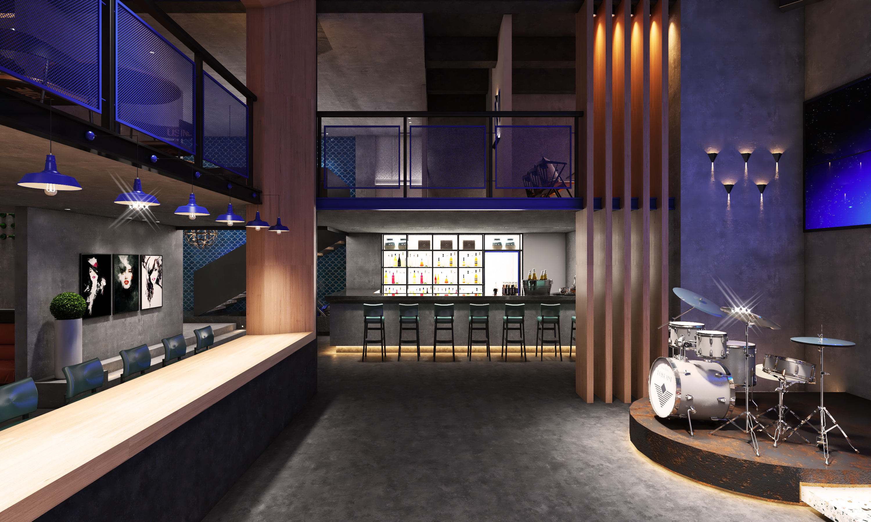 Mianyang Club - Blues light bar，