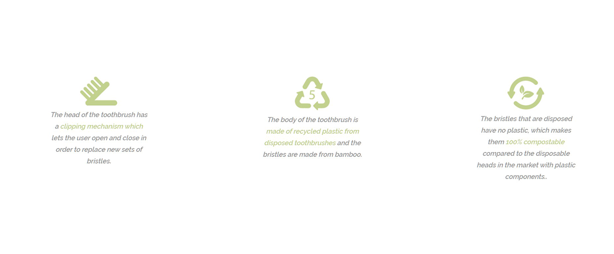 Everloop Toothbrush，toothbrush，Recycled materials，