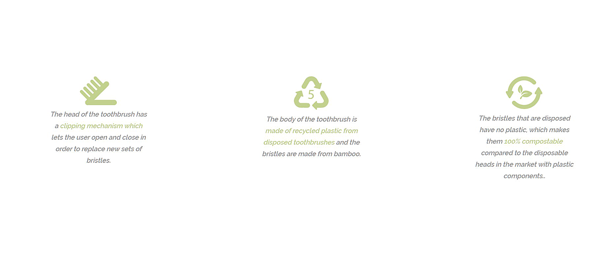Everloop Toothbrush，toothbrush，Recycled materials，