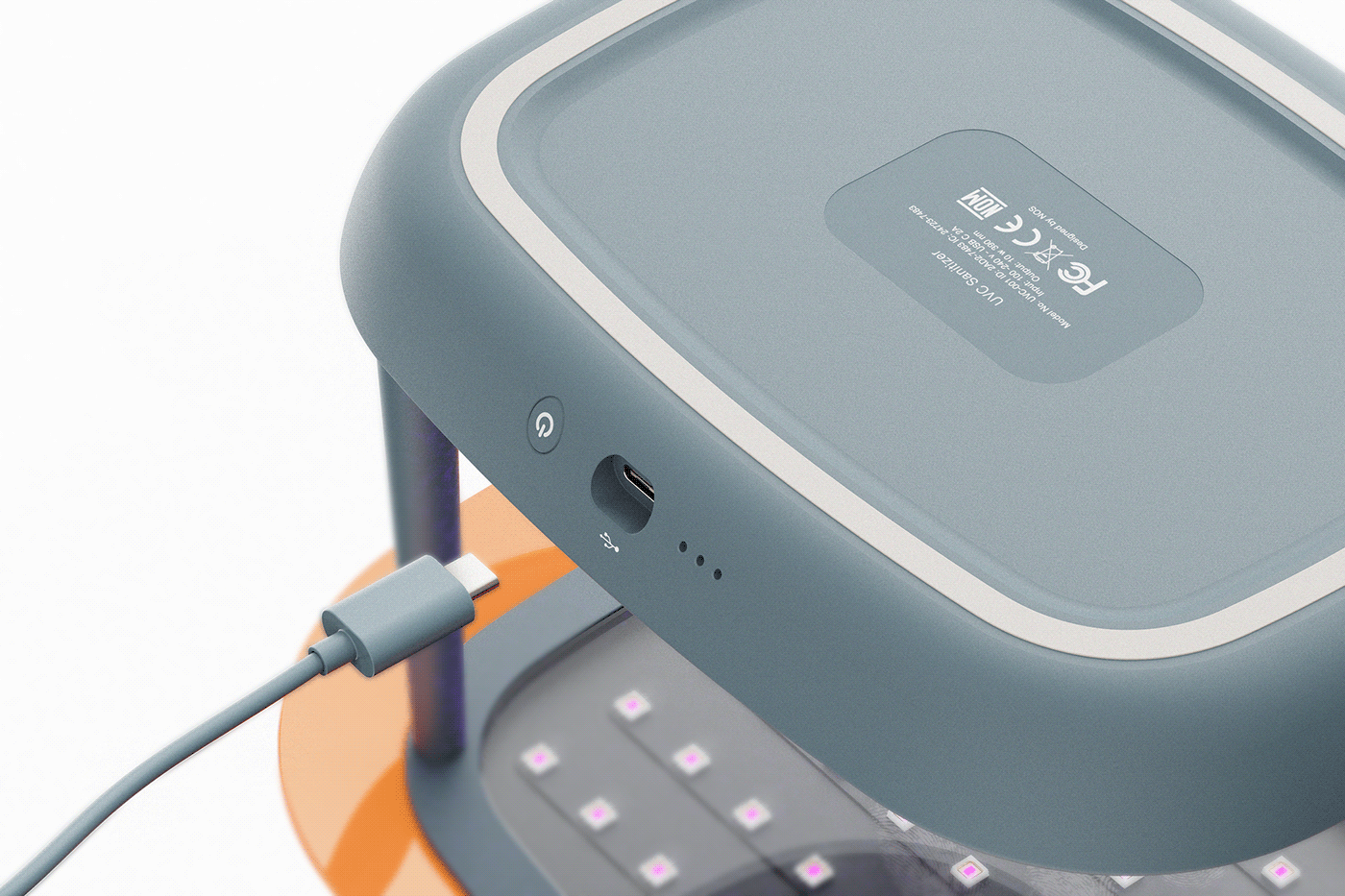 UVC Money sanitizer，Disinfection tray，orange，