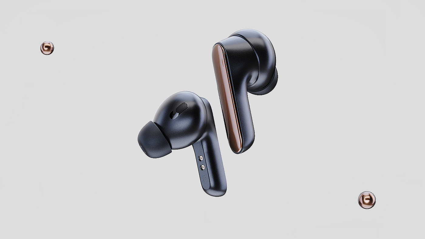 tws，Bluetooth headset design，Render，