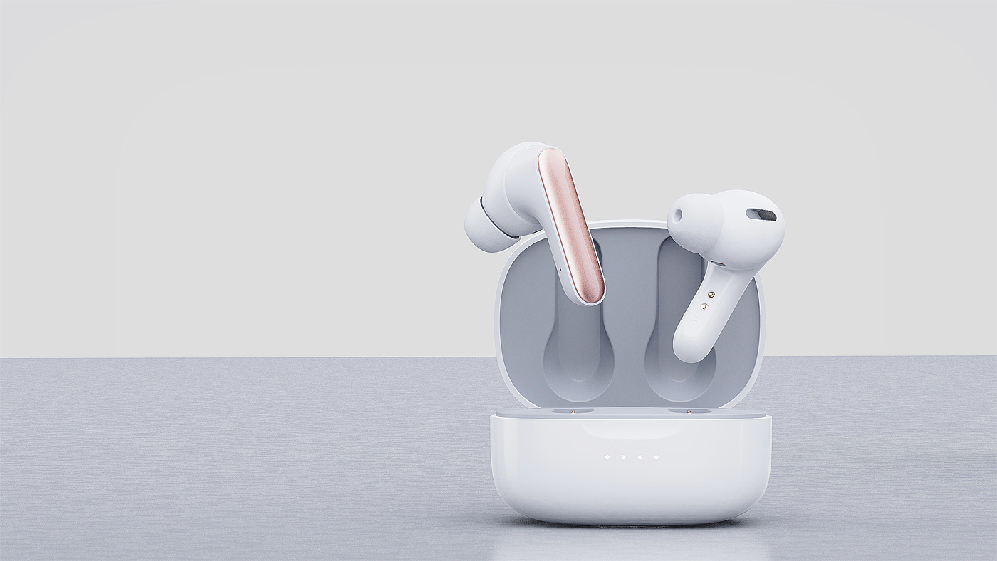tws，Bluetooth headset design，Render，