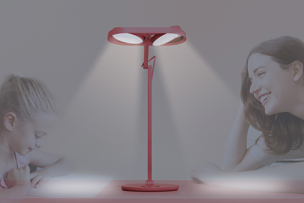 Wenjie Zheng，灯具，台灯，红色，智能，