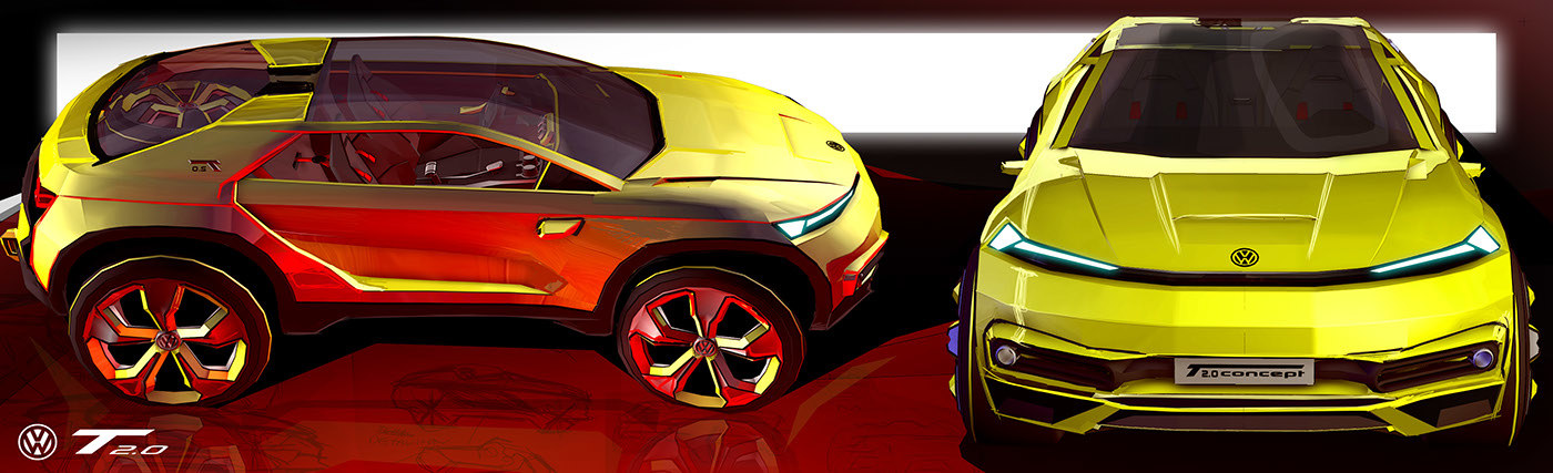 Automatic design，Hand drawn rendering，suv，automobile，industrial design，