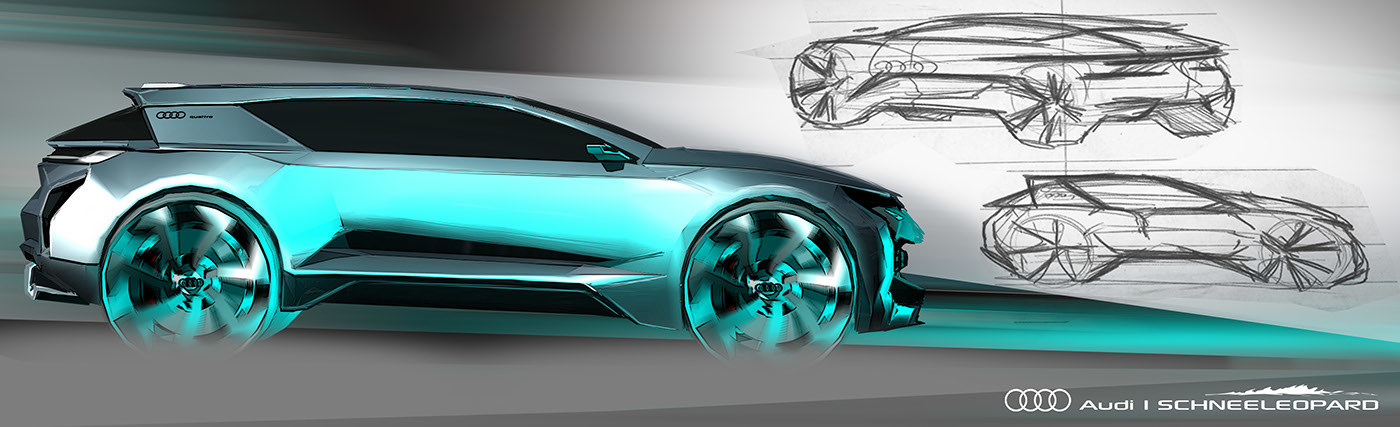 Automatic design，Hand drawn rendering，suv，automobile，industrial design，