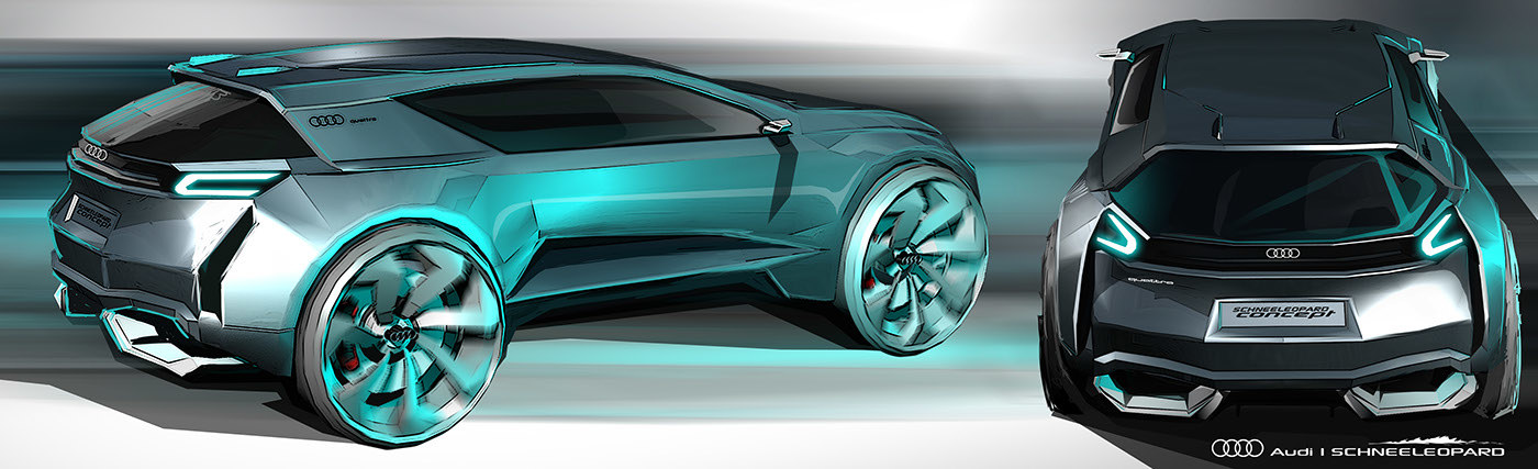 Automatic design，Hand drawn rendering，suv，automobile，industrial design，