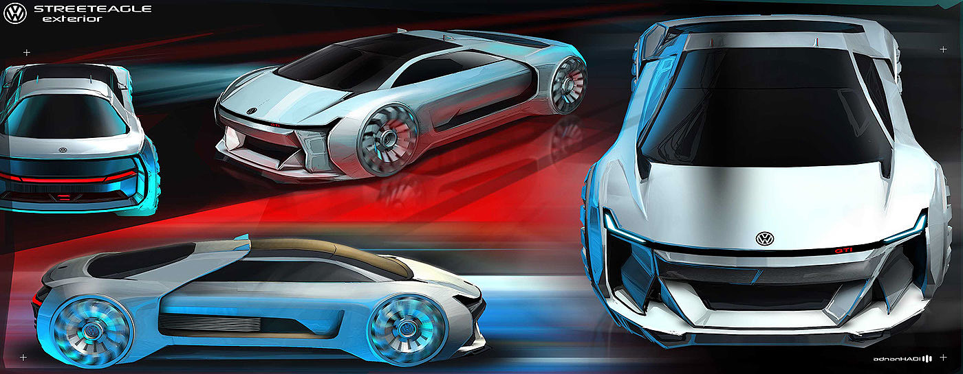 Automatic design，Hand drawn rendering，suv，automobile，industrial design，