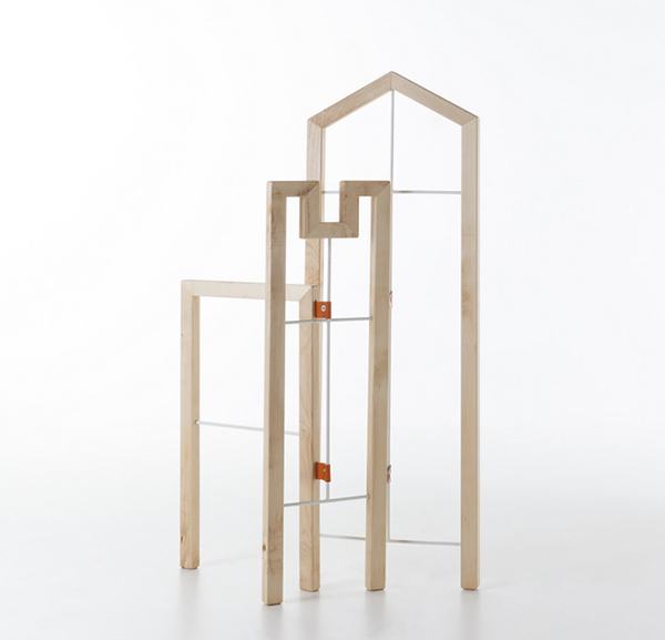 product design，industrial design，Simplicity，woodiness，coat hanger，