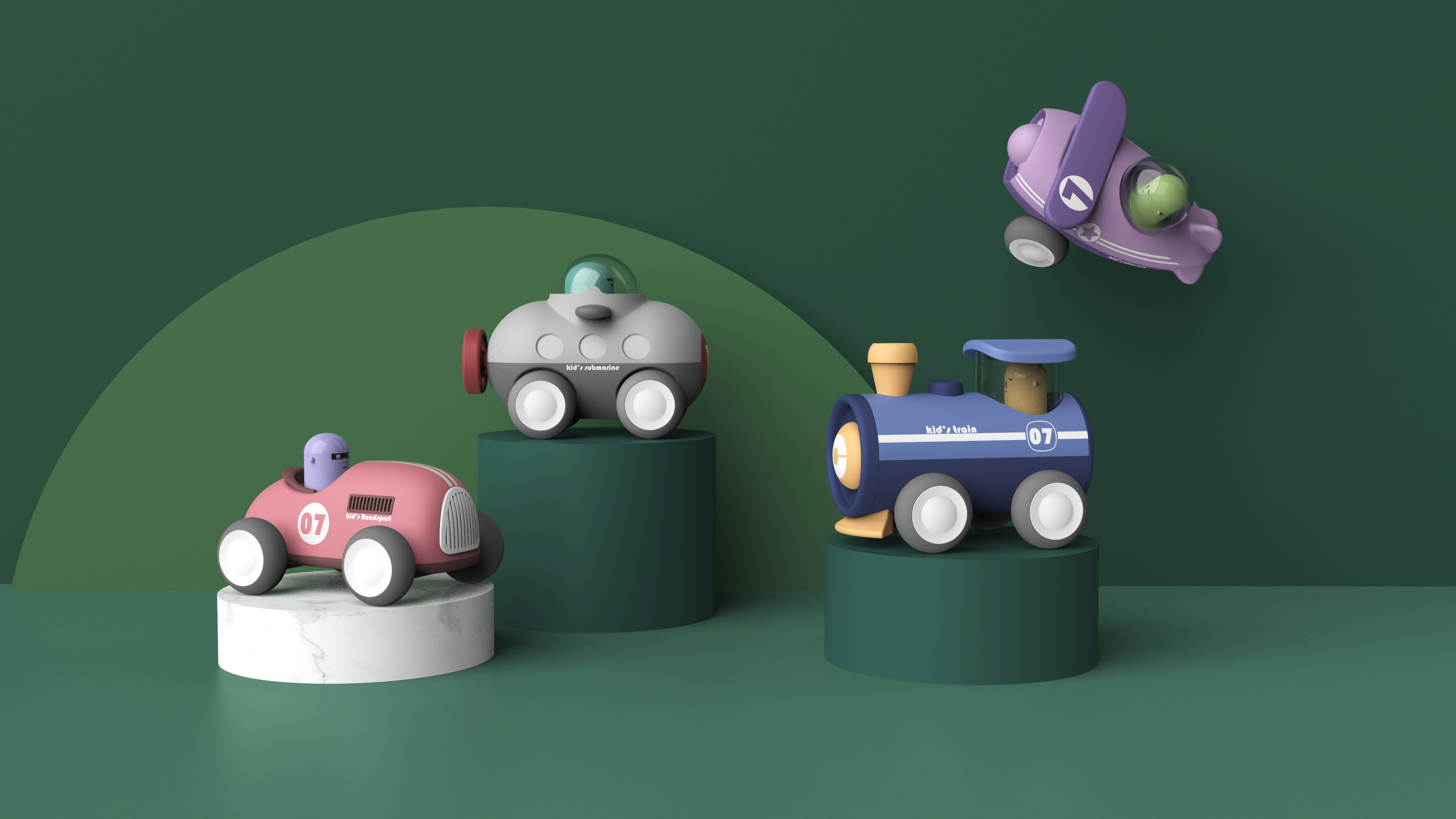 One tree industrial design，Children's inertia vehicle，