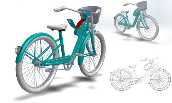 product design，industrial design，Bicycle，Receive，girl，