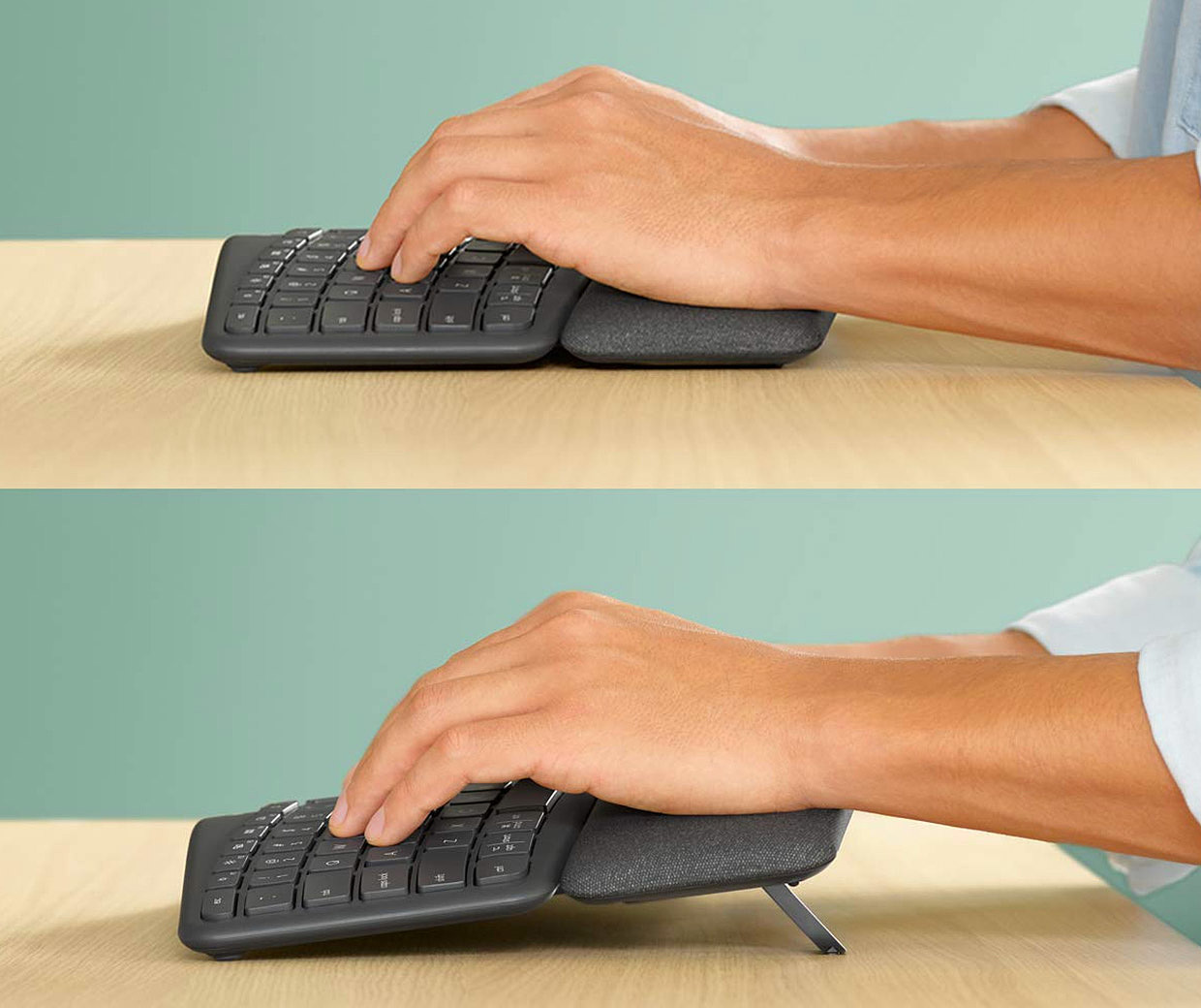 2020 red dot product design award，Logitech，Logitech Ergo K860，keyboard，Ergonomics，bend，Soft fabric，