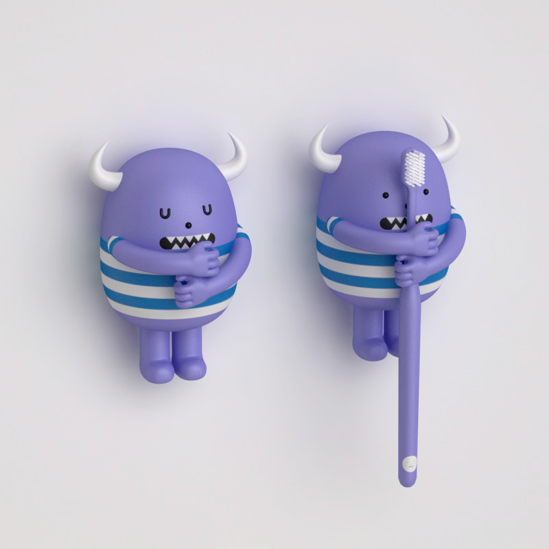 Toothbrush holder，monster，lovely，Multicolor，Oral care，