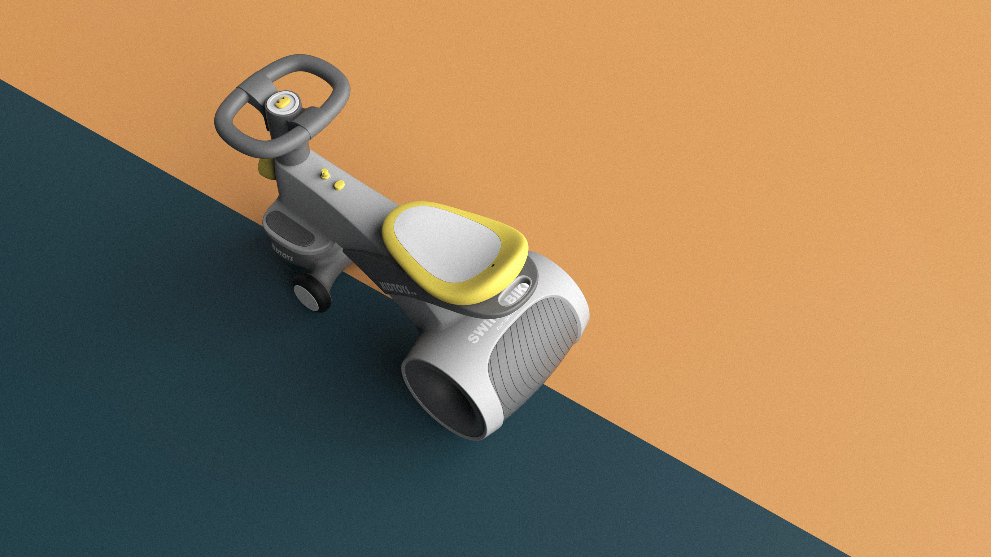 One tree industrial design，Children's torsion car，