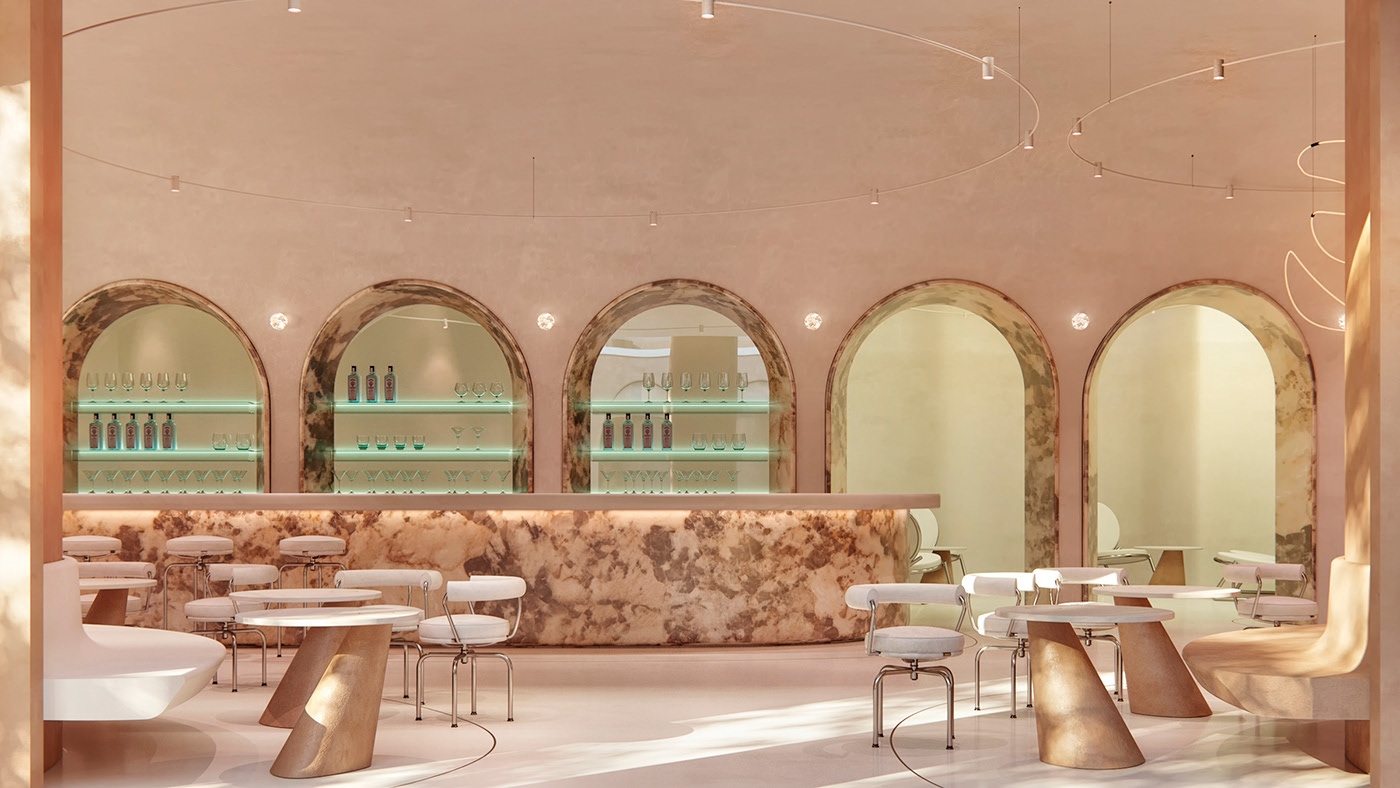 Interior design，3dmax，bar，