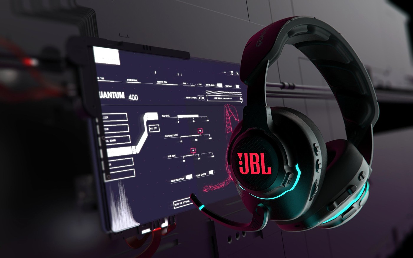 2020 red dot product design award，headset，JBL Quantum 400，over-ear ，