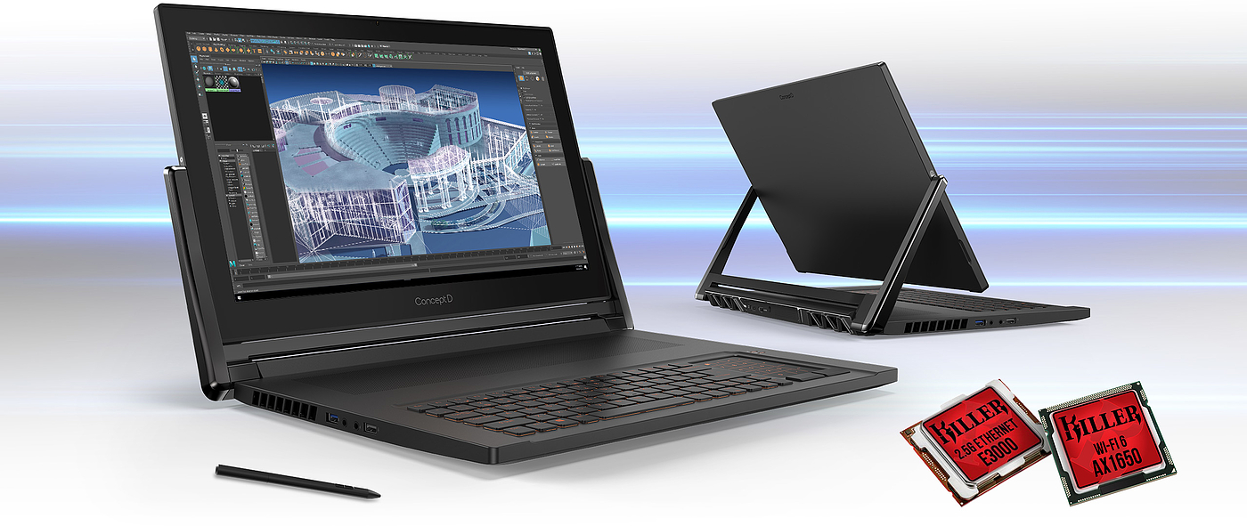 2020 red dot product design award，ConceptD 9 Series，Pen electricity，Rotate 180 °，Pen input，
