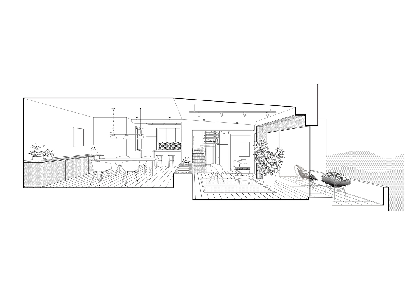 Interior design，Climbing wall，Sports type，stairs，