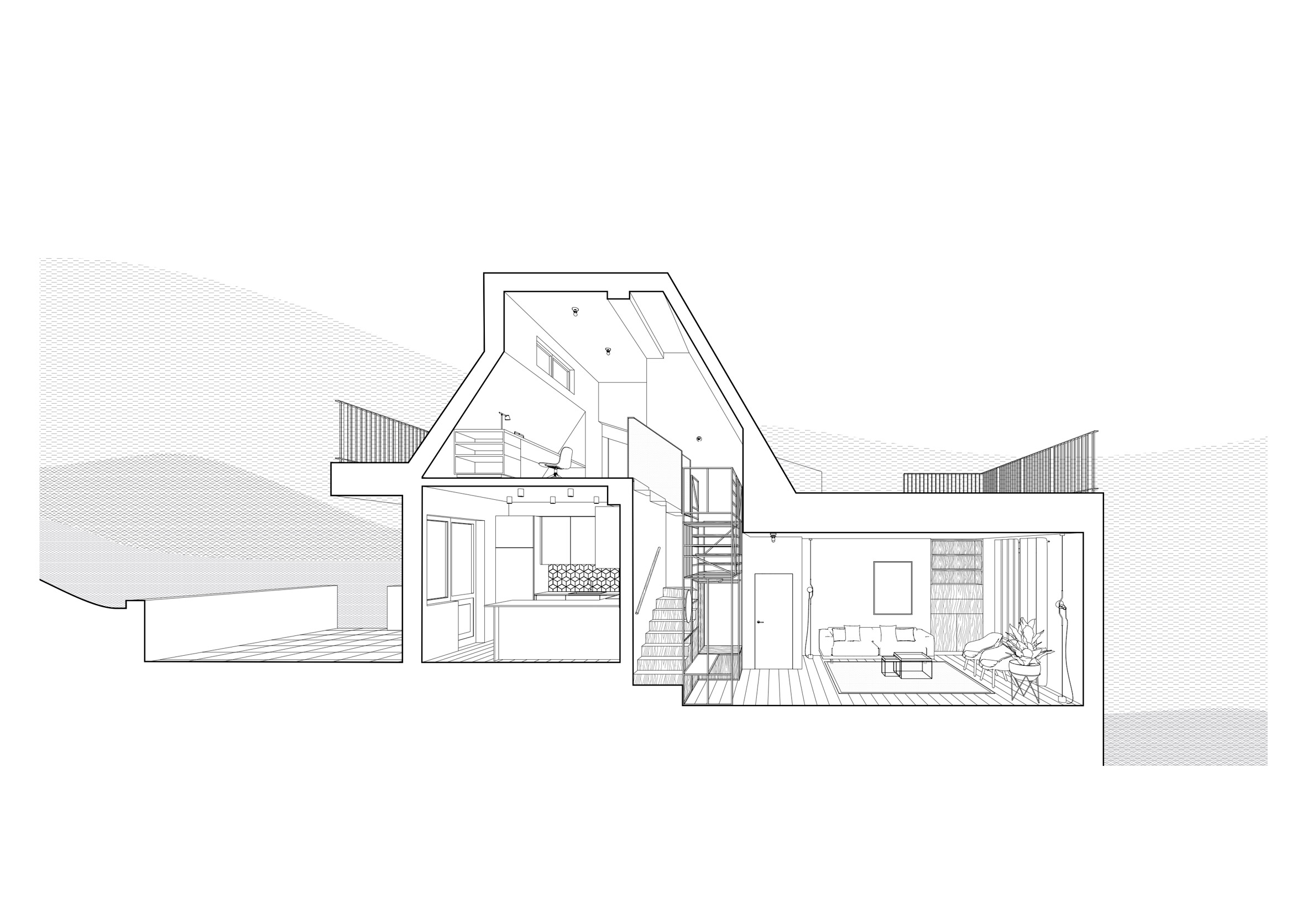 Interior design，Climbing wall，Sports type，stairs，