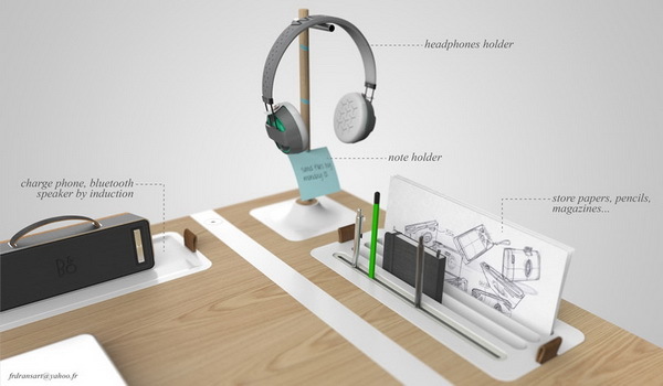 Design，multi-function，woodiness，Simple shape，product design，to work in an office，