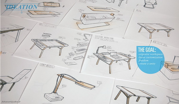 Design，multi-function，woodiness，Simple shape，product design，to work in an office，