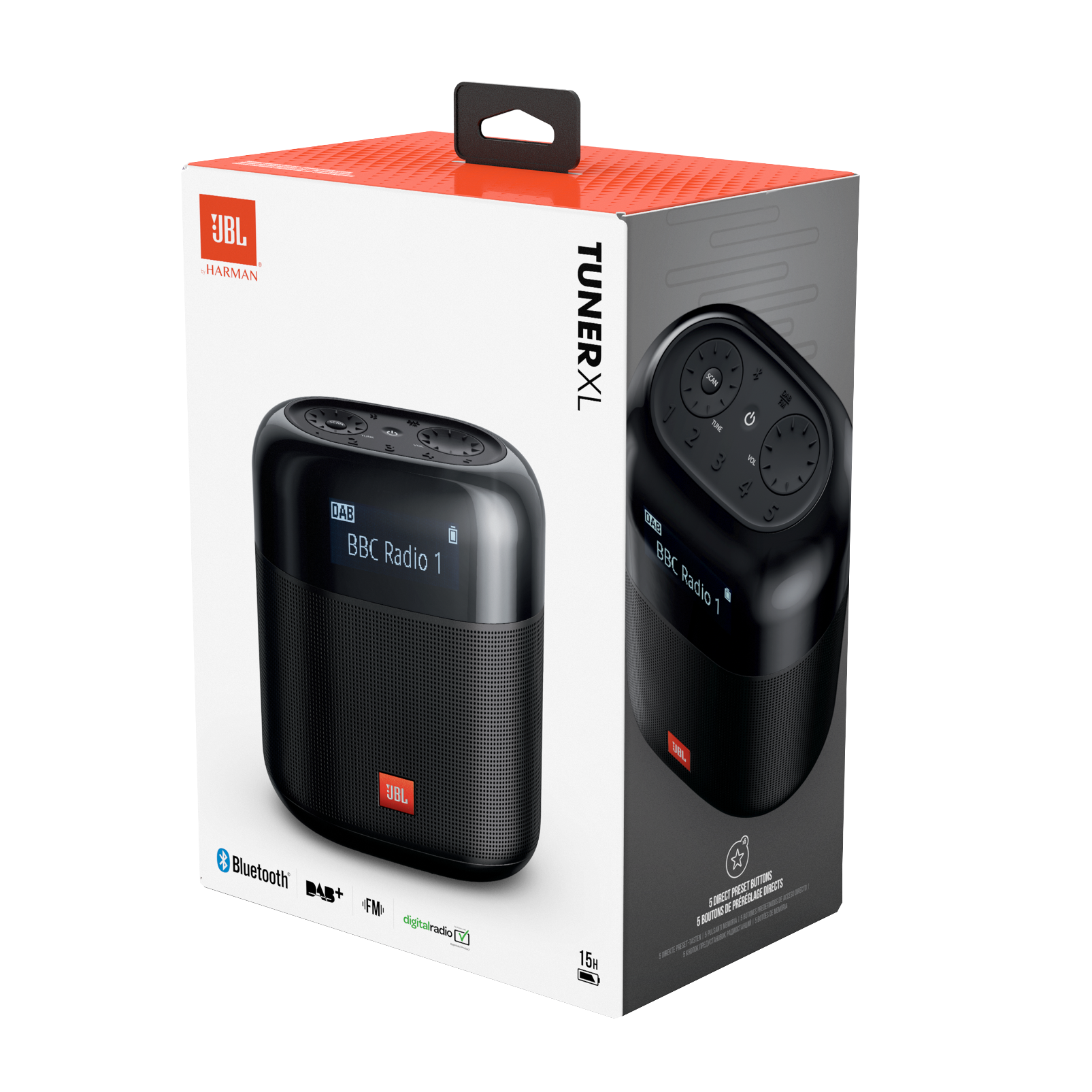 2020 red dot product design award，JBL Tuner XL，Bluetooth，radio，waterproof，