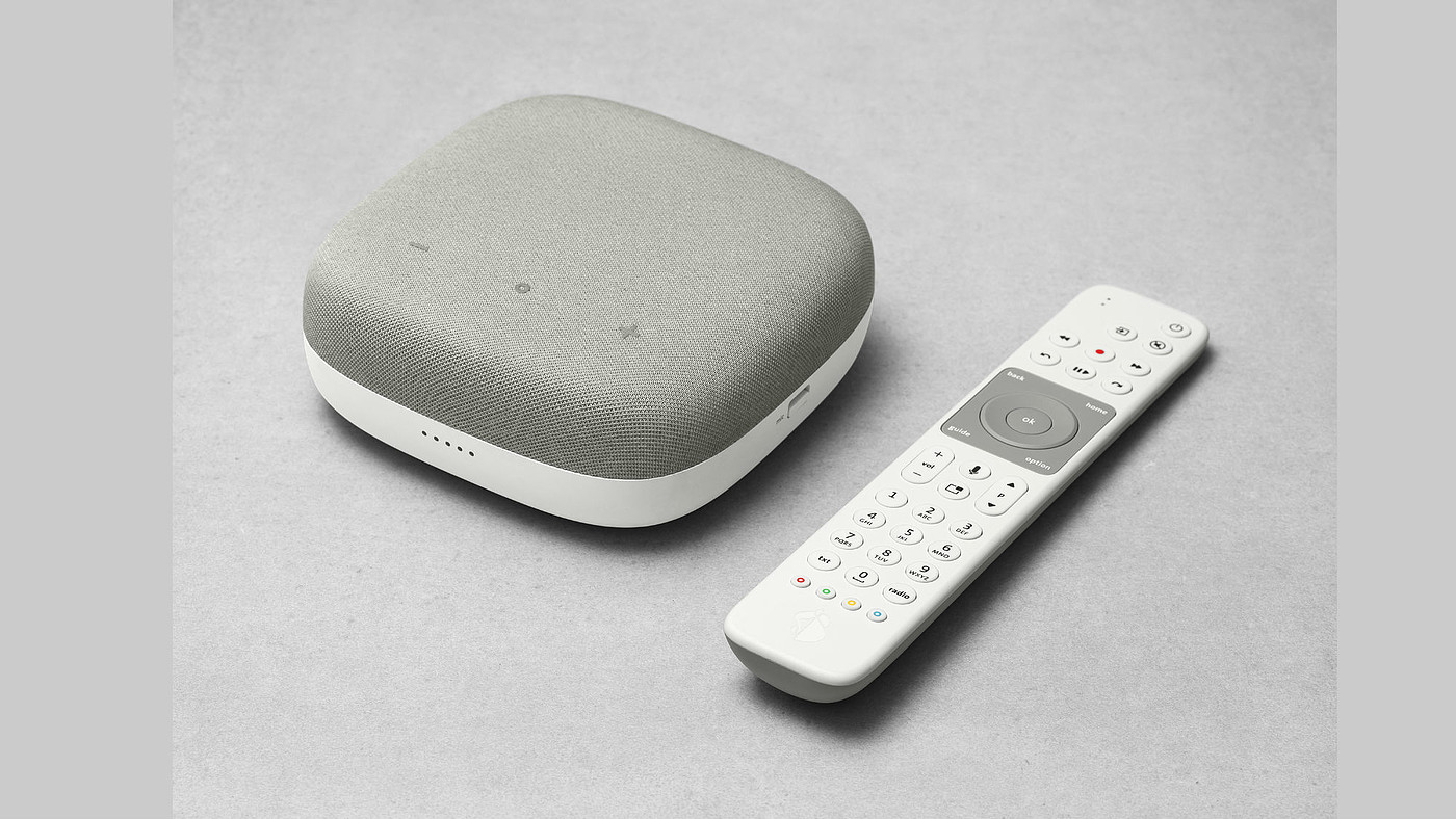 2020 red dot product design award，Swisscom Box，Remote control，TV box，Silk matt finish，Set top box，