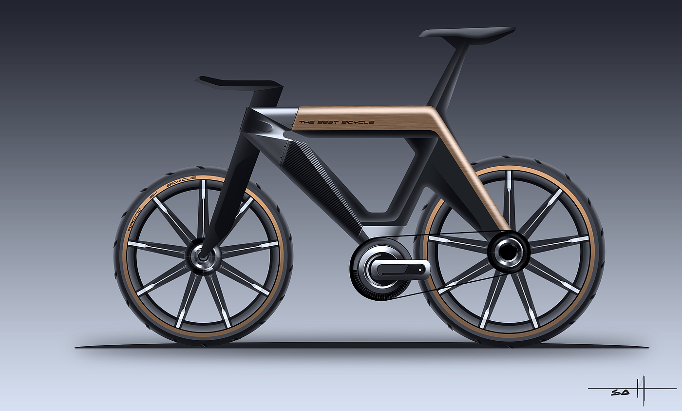 Bicycle design，industrial design，Hand drawn，product design，sketch，